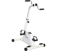 SPORTNOW Seated Pedal Exerciser, Height-Adjustable, Elderly Rehabilitation | Hand Arm Knee Leg Exercise Bike, LCD Display, Adjustable Resistance, Massage Rollers