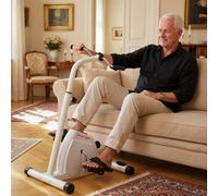 Sportnow Seated Pedal Exerciser With Dual Massage And Lcd Display, White
