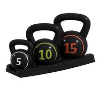 SPORTNOW Set of Three Kettlebell Weights with Storage Tray, 2.2kg, 4.5kg, 6.8kg