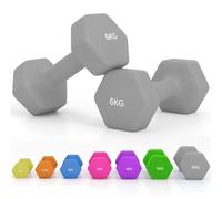 SPORTNOW Set of 2 Hex Dumbbells Neoprene Non Slip Grip | Weights Pair, Home Gym Fitness Training Equipment
