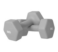 SPORTNOW Set of 2 Hex Dumbbells, Neoprene Weights Pair with Non-Slip Grip, Home Gym Fitness Training Equipment, 2 x 6kg, Grey Grey