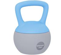 SPORTNOW Soft Kettlebell, 10kg Kettle Bell with Non-Slip Handle for Home Gym Weight Lifting and Strength Training, Yellow and Grey Light Blue