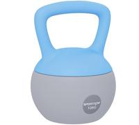 SPORTNOW Soft Kettlebell, 10kg Kettle Bell with Non-Slip Handle for Home Gym Weight Lifting and Strength Training, Light Blue and Grey