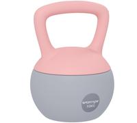 SPORTNOW Soft Kettlebell, 10kg Kettle Bell with Non-Slip Handle for Home Gym Weight Lifting and Strength Training, Yellow and Grey Pink and Grey