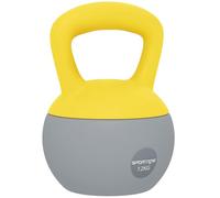 SPORTNOW 12KG Kettlebell with Soft Body and Non-Slip Handle, Yellow, Grey - 21W x 21D x 30Hcm