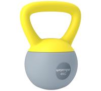 SPORTNOW Soft Kettlebell, 4/6/8/10/12kg Kettle Bell with Non-Slip Handle for Home Gym Weight Lifting and Strength Training, Yellow and Grey
