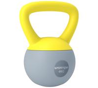 SPORTNOW Soft Kettlebell, 4kg Kettle Bell with Non-Slip Handle for Home Gym Weight Lifting and Strength Training, Yellow and Grey