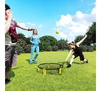 SPORTNOW Spike Game Set, Mini Beach Games Set with Net, 3 Balls & Pump in Black SPORTNOW Black