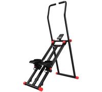 SPORTNOW Stair Stepper for Home Gym with 3 Resistances, Foldable Vertical Stair Climber with Adjustable Handlebar, LCD Monitor