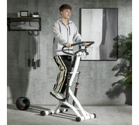 SPORTNOW Foldable Stepper Machine with 12-Level Hydraulic Resistance, Step Machine Exerciser with LCD Monitor and Drink Holder, for Home Fitness Workout, White and Black