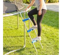 Sportnow Trampoline Ladder, 3-Steps With Horizontal Wide Steps In Blue Blue