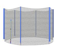 SPORTNOW Trampoline Net Replacement for 8ft/10ft Trampoline 6 Poles | Poles Not Included, Weather-Resistant Safety Netting Replacement, Zipped Entrance