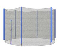 SPORTNOW Trampoline Net Replacement for 8ft/10ft Trampoline 6 Poles | Poles Not Included, Weather-Resistant Safety Netting Replacement, Zipped Entrance