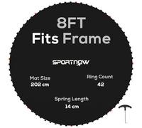 SPORTNOW Trampoline Mat with 42 V-Hooks - for 8ft Trampoline - Black | TJ Hughes