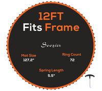 SPORTNOW Replacement Trampoline Mat for 12ft Trampoline Frame in Black | Size: Standard SPORTNOW Black Standard