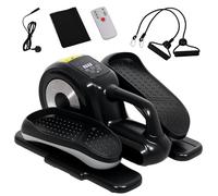 Sportnow Mini Elliptical Machine, Seated Pedal Exerciser W/ Remote Control In Black Black