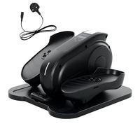 SPORTNOW Under Desk Elliptical Machine, Seated Pedal Exerciser, Mini Electric Elliptical Machine for Seniors with LCD Monitor, Remote Control and 10 Adjustable Speed, Quiet & Portable, Black
