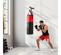 Sportnow Unfilled Punch Bag With Boxing Gloves And Wall Mounted Bracket In Red Red