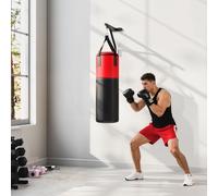 SPORTNOW 3ft Unfilled Punching Bag Set with Boxing Bag Bracket, Heavy Bag with Boxing Gloves, Hand Wraps, 360° Swivel Hook Black
