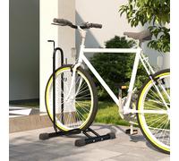 SPORTNOW Vertical & Horizontal Bike Rack Fits 6"-28" and 700c Bikes, Black, Black