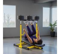 SPORTNOW Vertical Leg Press Machine, 300 kg Capacity, Leg Strength Training Machine with Adjustable Leg, Back and Head Positions for Home Gym, 2" Olympic Plate Compatible, Yellow