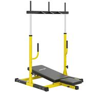 SPORTNOW Vertical Leg Press Machine with Adjustable Leg, Back and Head Positions, 2" Olympic Plate Compatible, Yellow