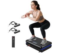 SPORTNOW Vibration Plate Exercise Machine w/120 Speed Levels, 5 Programs and LED Light, Quiet Vibrating Plate Exercise Equipment for Home Use w/Resistance Bands for Fat Burning, Lymphatic Drainage