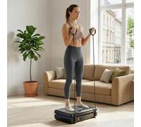 SPORTNOW Vibration Plate Exercise Machine w/120 Speed Levels, 5 Programs and LED Light, Quiet Vibrating Plate Exercise Equipment for Home Use w/Resistance Bands for Fat Burning, Lymphatic Drainage