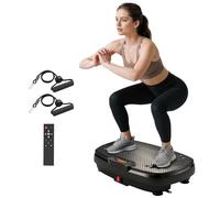 SPORTNOW Vibration Plate Exercise Machine with 120 Speed Levels, 5 Programs, Quiet Vibrating Plate Exercise Equipment for Home Use w/Resistance Bands, LED Display for Fat Burning Lymphatic Drainage