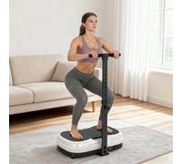 Sportnow Vibration Plate With Adjustable Handle, Auto Or Manual Speeds