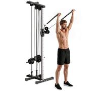 SPORTNOW Wall Mount Cable Machine, 15 Positions Adjustable for Home Gym
