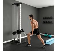 Sportnow Wall Mount Cable Station With 15 Positions Adjustable Dual Pulleys