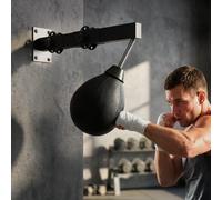 SPORTNOW Wall Mount Speed Bag, Height Adjustable Boxing Speed Bag with Manual Air Pump and Wrenches, Home Gym Workout Equipment