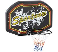 SPORTNOW Wall Mounted Basketball Hoop, Mini Basketball Hoop and Backboard for Kids and Adults, Outdoors and Indoors Door & Wall Use, Red and Yellow
