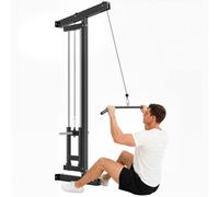 SPORTNOW Wall Mounted Crossover Cable Machine Lat Pull Down Machine in Black SPORTNOW Black