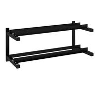 SPORTNOW Wall-Mounted Dumbbell Rack, 2-Tier Weight Rack, Space-Saving Dumbbell Stand, Multi-Functional organiser for Kettlebells and Yoga Mats, for Home Gym, Black