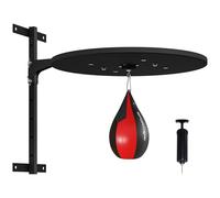 Sportnow Adjustable Speed Bag Platform, Wall Mount Punching Bag Training Kit, Red