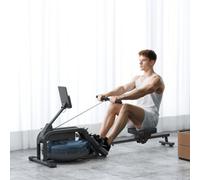 SPORTNOW Water Rowing Machine with Adjustable Resistance, Vertical Storage