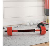 Sportnow Weight Dumbbells Set, Barbell, Kettlebell, Push Up Stand, 20Kg, Red