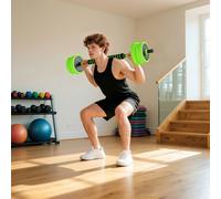 SPORTNOW Weight Dumbbells Set, Barbell, Kettlebell, Push Up Stand, 20kg, Green