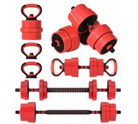 SPORTNOW Weight Dumbbells Set, Barbell, Kettlebell, Push Up Stand, 30kg, Red SPORTNOW Red One Size