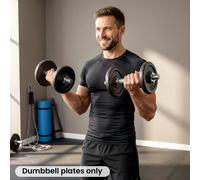 SPORTNOW Weight Plates Set, 1"/2.5cm Weight Disc Pair, 4 x 5kg Metal Dumbbell/Barbell Plates for Weightlifting and Strength Training Home Gym Fitness Workout, Grey