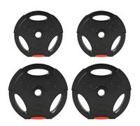 SPORTNOW Weight Plates Set, Barbell Plates Disc with 1" Holes, for Home Gym, Weight Lifting Strength Training, 2 x 10kg, 2 x 5kg, Black