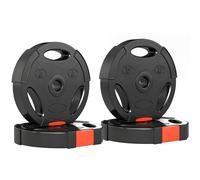 SPORTNOW Olympic Weight Plates Set for Home Gym, 2 x 10kg, 2 x 5kg, Black, Black