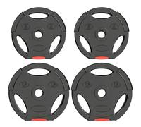 Sportnow Weight Plates Set For Home Gym, 2 X 7.5Kg, 2 X 5Kg, Black Black