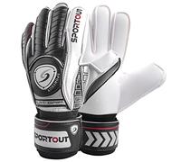 SPORTOUT Goalkeeper Gloves,Goalie gloves,Football gloves, Strong Grip for The Toughest Saves,Breathable Football Goalkeeping Gloves With Fingersave For Kids Youth and Adult (Black, 5)