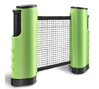 SPORTOUT Retractable Ping Pong Net, Portable Table Tennis Net Rack, Perfect for Ping Pong Table, Office Desk, Home Kitchen or Dining Table (Green)