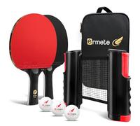Sportout Table Tennis Set, Ping Pong Bats Set with 2 Paddles, 1 Retractable Net, 3 Balls, 1 Carrying Bag, for Trainer Adults Families Outdoor Indoor