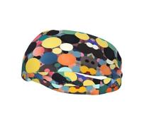 Sports Abstract Painting of Circles Print Sweatband Headbands for Men & Women â€“ Breathable, Stretchy Gym Exercise Running Headband