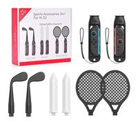 Sports Accessories Bundle for Nintendo Switch 2, 8-in-1 Switch 2 Sports Bundle with Tennis Rackets, Golf Clubs, Swords, J-Con Grips & Wristband - Switch 2 Accessories Kit for Family Party Games